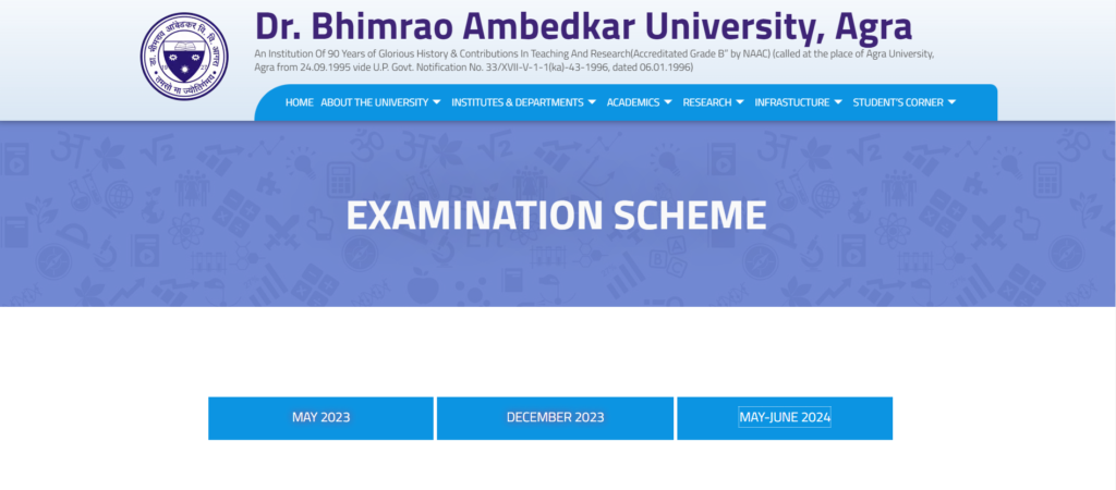 Dr. Bhimrao Ambedkar University Date Sheet